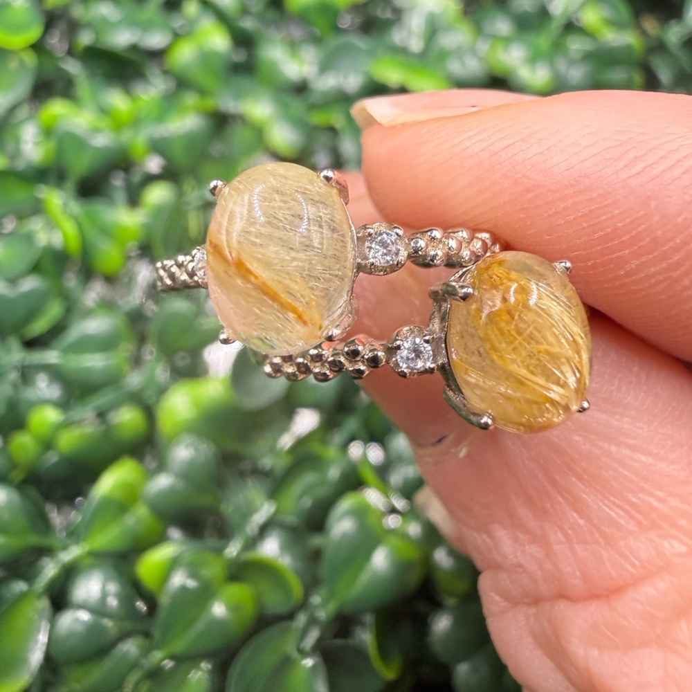Golden Rutile Quartz, Adjustable Sterling Silver Ring - Picture 7 of 10